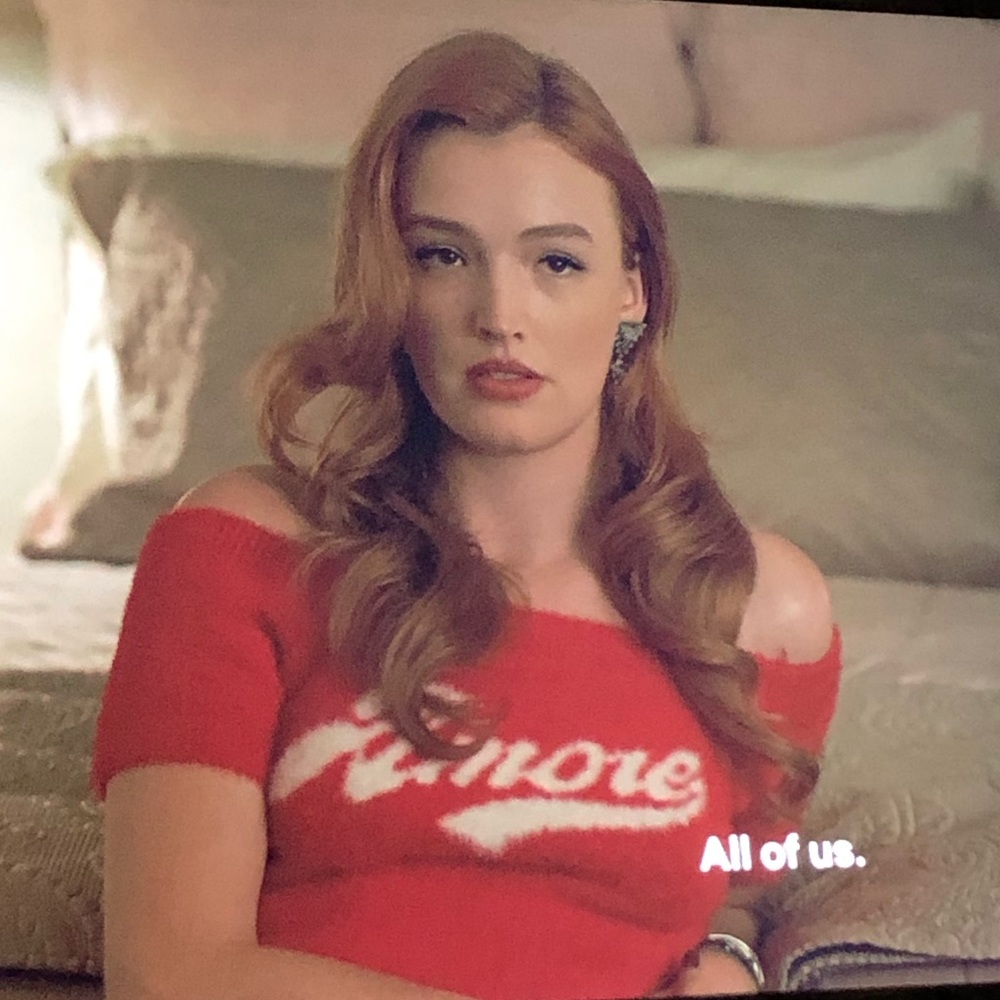 Valentine's Day  RED CROP TOP AMORE - AS SEEN ON DYNASTY